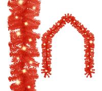 Guirlande de Noël avec Lumières LED Guirlande Artificielle Décoration de Guirlande Ornement Jardin Arrière-cour Extérieur 5 m Rouge