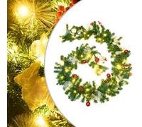 Guirlande de Noël avec lumières LED Vert 2,7 m PVC vert, argenté, rouge G