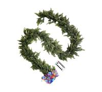 Guirlande de Noël avec n, 2,7 m avec télécommande - Guirlande verte artificielle - Décoration de Noël - Pour l'intérieur et l'extérieur - Porte d'entrée, cheminée, cheminée, escaliers, terrasse