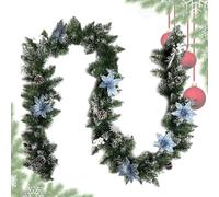 Guirlande de Noël avec pommes de pin et baies rouges Point central | Guirlande de Noël en forme de pommes de pin de 2,7 m - Pièce centrale de fête de saison pour table intérieure Poteau