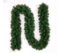 Guirlande de Noël - Couronne de pin artificiel unie de 2,7 m - pour décoration d'intérieur - Décoration d'escalier et de table - Guirlande d'épicéa aspect naturel - Décoration intérieure et extérieure