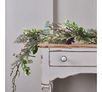 Lights4fun Guirlande de Noël de 1,5 m avec Feuillage Artificielle et Baies Doreés Chemin de Table de Noël Décoration Maison Intérieur