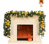 Guirlande de Noël de 2,7 m - Décorations couronne, guirlande de cheminée, plantes de vigne de Noël, guirlande artificielle, décorations d'escalier pour cheminée, escalier, porte d'entrée, décoration