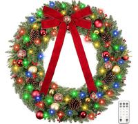 Guirlande de Noël de 48 pouces avec ornements/Noeud/200 lumières - 1 pièce