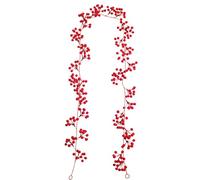 Guirlande de noël de 5, 7 Pieds, Guirlande Baies Rouges, Baies artificielles Bordeaux, 36 grappes vignes Rouges, décorations noël