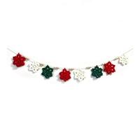 Guirlande de Noël Décoration Suspendue Forêt Flocon de Neige Sapin | Guirlande suspendue de style forêt faite à la main avec un design en crochet texturé pour la décoration(D)
