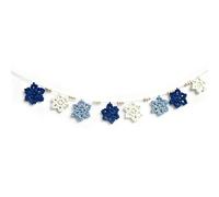 Guirlande de Noël Décoration Suspendue Forêt Flocon de Neige Sapin | Guirlande suspendue de style forêt faite à la main avec un design en crochet texturé pour la décoration(B)