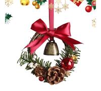 Guirlande de Noël d'extérieur - 13 cm avec cloche et cloche | guirlande murale intérieure | décoration extérieure et intérieure pour camiño, cape, porche, fenêtre, porte, table pour fête de Noël et m