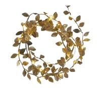 Guirlande De Noël Éclairée, Guirlande De Feuilles Artificielles Décoration De Vacances, Guirlande Lumineuse De Noël | Décoration De Guirlande De Rotin De LED d'or De 6.6 Pieds, Guirlande À Piles