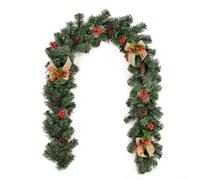 Guirlande de Noël en épicéa de Rochester 180 cm avec baies et pommes de pin pour décoration festive de balcon, porche et salon