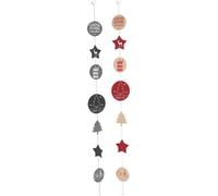 Guirlande de Noël en feutre Lot de 2 - 145 cm - guirlande textile décorative en rouge et anthracite - Décoration de fenêtre de Noël Décoration murale Mobile à suspendre