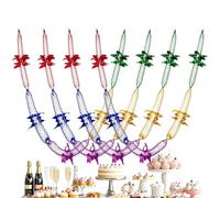 Guirlande de Noël en Lamé 4 pièces Extensibles, décorations Plafond rétro | Décorations Suspendables De Noël Pour fête d'anniversaire mariage remise de diplôme retrouvailles EVJF chambre