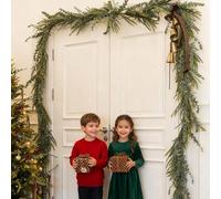 Guirlande de Noël en pin - Brin de Verdure Artificielle réaliste, Doux et épais, décoration de cheminée en Fausse Aiguille de pin, Design de Vacances Flexible et | Affichage de fenêtre de Port