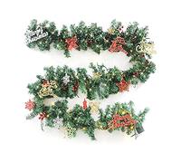 Guirlande de Noël en rotin avec LED - 2,7 m - Baies rouges - Décoration d'intérieur - Fruits rouges