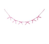Guirlande de Noël en velours avec nœud de 1,8 m - Guirlande décorative de Noël pour mur d'arbre - Décoration saisonnière pour fête d'anniversaire - Ornement à suspendre (rose)