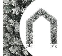 Guirlande de Noël enneigée 270 cm Sapin artificiel avec 2400 pointes en PVC Support en acier Blanc Vert Décoration durable pour vacances, mariages et fêtes