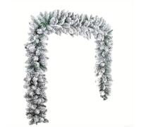 Guirlande De Noël Floquée PVC 150cm Blanche Pour Cheminée Et pour | Utilisation intérieure extérieure Installation pour facile Texture floquée pour ambiance féerique et festive