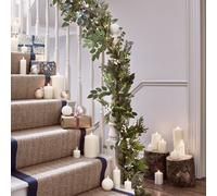 Guirlande de Noël Grand Format de 2 m en Feuillage Mixte et Baies Blanches