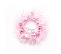 Guirlande de Noël Guirlande Artificielle 45 cm Décoration de Guirlande de Noël Rose Joyeux Noël Signe Guirlande Ornement Ornement de Porte d'entrée Couronne Artificielle en Plastique