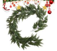 Guirlande de Noël imitation naturelle | Guirlande de Noël - Décoration 1,9 m artificielle pour cheminée, extérieur, fête, vacances, mur, table, activités d'hiver