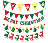 Guirlande de Noël Joyeux,5 pcs Banderole Joyeux Noel Banderole de Noël Bruant Bannières Guirlandes Bannière de Noël Guirlande Banderole Bannières de Guirlande de Noë,pour la Décoration de Fête de Noël