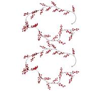 Guirlande De Noël | Liane Artificielle à Baies Rouges,Guirlande De Noël À Texture Réelle,pour Décorations de Fête Cheminée Fenêtre Porte Jardin Cour Salon Ferme Vacances Hiver
