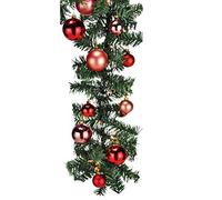 Guirlande de Noël lumineuse XL avec 70 LED - 540 cm - Pour l'intérieur et l'extérieur - Avec 30 boules de Noël rouges