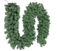 Guirlande de Noël non éclairée extra épaisse de 2,7 m - Choisissez la densité (220 à 300 pointes) pour plus de plénitude | Verdure de pin artificiel prête à être installée pour cheminée, escaliers et