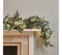 Guirlande de Noël Pré-éclairée de 2 m avec Baies Givrées et Pommes de Pins