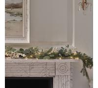 Guirlande de Noël Pré-éclairée Eucalyptus et Baies Blanches