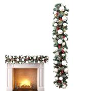 Guirlande de Noël pré-éclairée - PE synthétique | Décoration de couronne | Guirlande d'arbre | Verdure de Noël artificielle pour cheminée, escalier, cheminée, mur, porte, décoration de vacances en