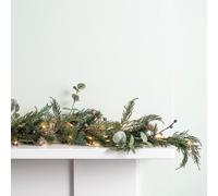 Guirlande de Noël Pré-illuminée de 2 m avec Baies Givrées et Pommes de Pins