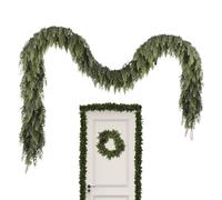 Guirlande De Noël Réaliste - Crochet De Suspension pour Décorations,Guirlande de Noël Végétale à Texture Réelle | pour Décorations de Porche Cheminée Maison de Campagne Maison Fête Manteau de