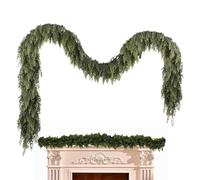 Guirlande De Noël Réaliste | Décorations Artificielles en Cèdre - Guirlande de Noël Végétale à Texture Réelle - pour Décorations de Porche Cheminée Maison de Campagne Maison Fête Manteau de