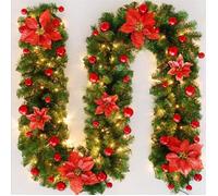 Guirlande de Noël - ROKOO - 2 7 m - Rouge - Avec lampes - PVC flexible
