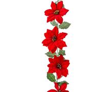 Guirlande de Noël rouge vert plastique 180 cm