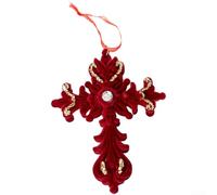 Guirlande de Noël saisonnière en velours à suspendre avec formes assorties et points de fixation sécurisés (C)