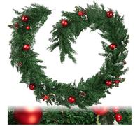 Guirlande de Noël - TECTAKE - Décoration de Noël avec boucle de suspension 2,7 m - Rouge/Vert
