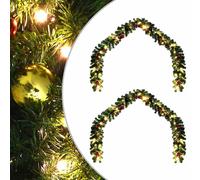 Guirlande de Noël Vert PVC Décoration Saisonnière vacances Mantel Porte vidaXL v