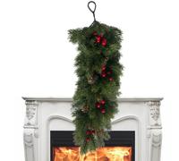 Guirlande de Noël verte avec branches décoratives faites à la main avec