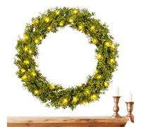 Guirlande de Noël - Vigne pliable réutilisable avec minuterie, couronne décorative de fleurs, décoration de guirlande de vacances | Parfait pour clôture, porche, arc mural, manteau de cheminée, fête d