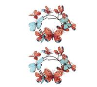 Guirlande de papillons en tissu de soie à faible entretien - Tige décorative - Couleur naturelle - Fausse fleur pour espace moderne - Tissu en soie - Rotin papillon