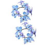 Guirlande de papillons en tissu de soie à faible entretien - Tige décorative - Couleur naturelle - Fausse fleur pour espace moderne - Tissu en soie - Rotin papillon