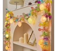 Guirlande de Pâques avec éclairage, 4 m - Guirlande de décoration de Pâques avec guirlande lumineuse de Pâques à piles - Décoration de Pâques avec œufs de Pâques à suspendre - Guirlande d'œufs pour