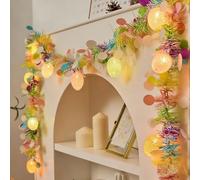 Guirlande De Pâques avec Éclairage, De Décoration De Pâques 2M avec Éclairage, À Piles, Guirlande D'œufs for Décoration Printanière Décoration De Pâques