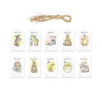 Guirlande de Pâques, Bannière de Pâques - Tags de panier 10 pièces Décorations de Pâques Banner Spring | Décor vintage, fournitures de fête de printemps avec design sur le thème des animaux pour le