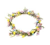 Guirlande de Pâques pour étagère, 150 cm, vert pâques, avec oeufs et fleurs, guirlande de fleurs printanières, pour porte d'entrée maison, cuisine, fête, salle de nniversaire, armoire fenêtre