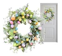 Guirlande de Pâques pour porte d'entrée, printemps avec de Pâques fausses couleur pastel, guirlande d'oeufs de printemps pour porte d'entrée, guirlande d'oeufs de Pâques pour