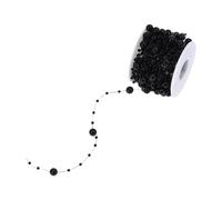 Guirlande de Perles 10 M/rouleau de perles artificielles, chaîne, guirlande fleurs, garniture perlée for bricolage, décoration fête mariage, 8mm et 3mm Décorations(Black)