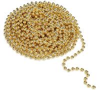 Guirlande de perles de Noël brillantes pour sapin de Noël, Saint-Valentin, exposition, mariage, costume, décoration à faire soi-même (perle dorée de 8 mm, 9,4 m)